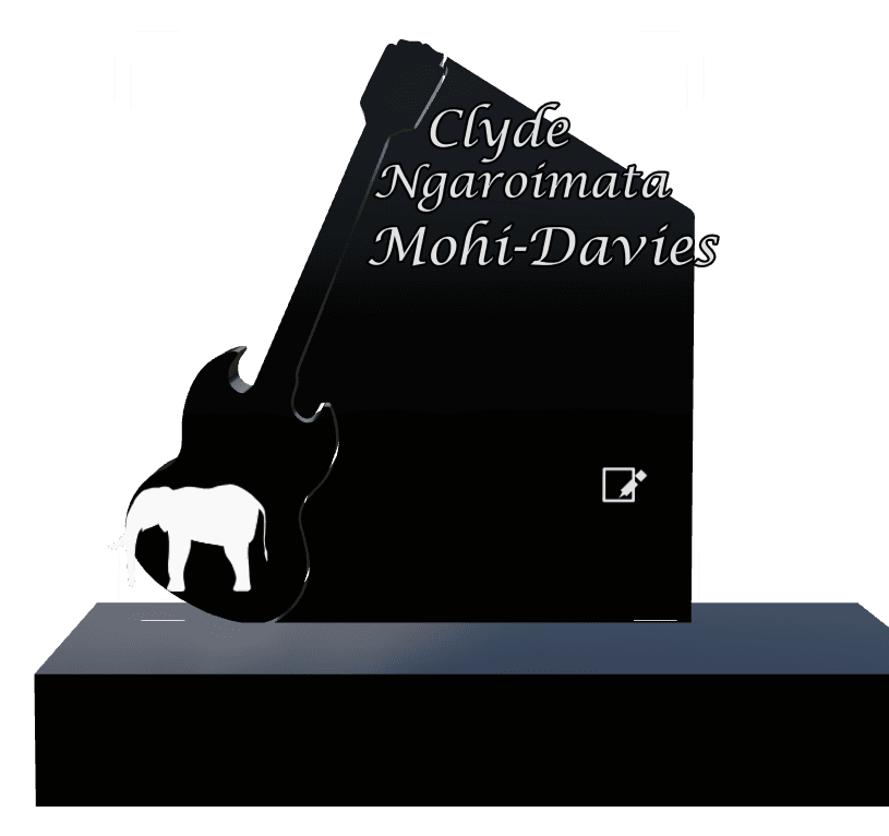 Laser-Etched Black Granite Headstone – Elephant preview