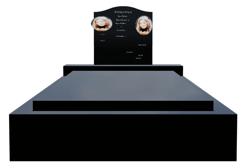 Serpentine Laser-Etched Black Granite Monument – Beloved Daughter Monument preview