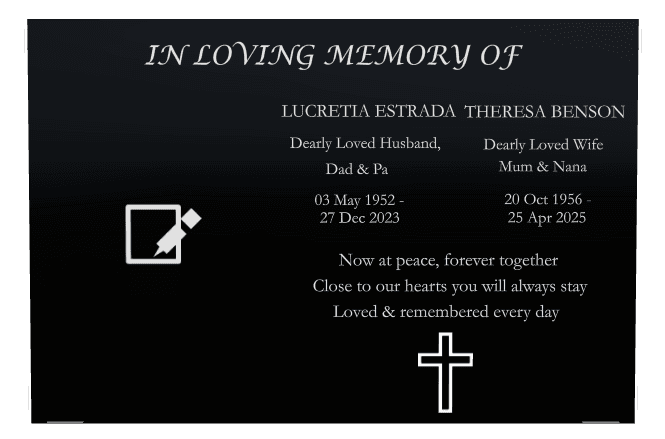 Square Laser-Etched Color Plaque – In Loving Memory preview