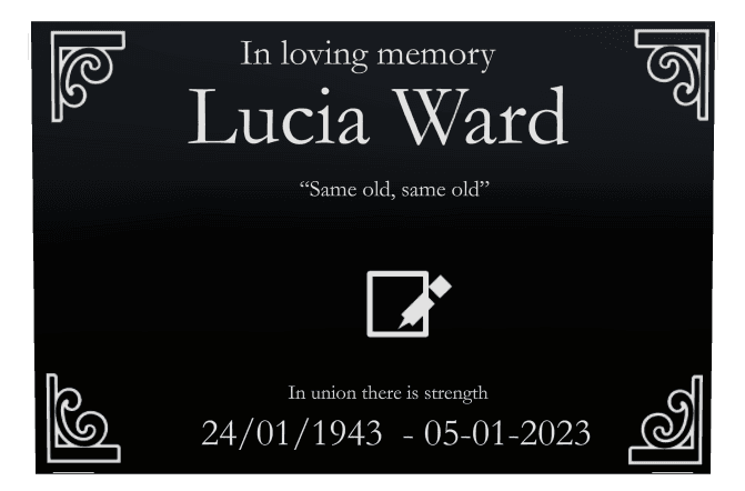 Rectangle (landscape) Laser-Etched Color Plaque – In Loving Memory preview