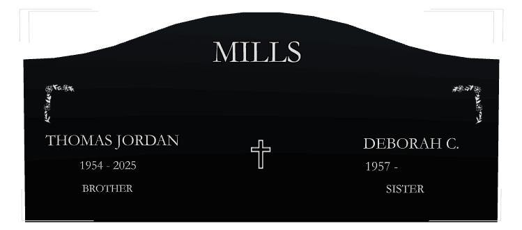 Serpentine Laser-Etched Black Granite Headstone – Daniel preview