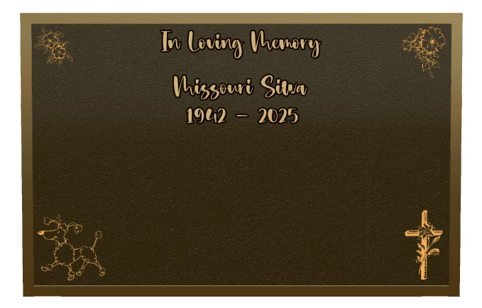 Rectangle (landscape) Bronze Plaque – dog, flower and flowers preview