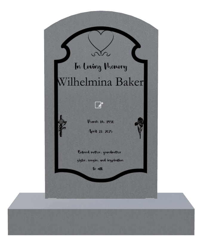 Curved Top Traditional Engraved Headstone – In Loving Memory preview