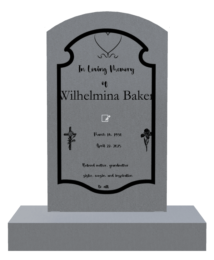 Curved Top Traditional Engraved Headstone – In Loving Memory preview