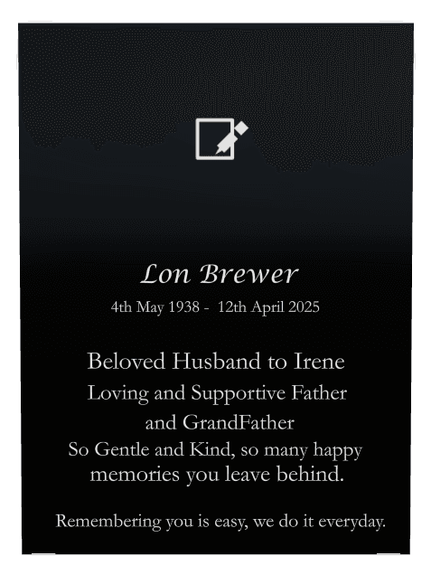 Rectangle (landscape) Laser-Etched Color Plaque – Husband Memorial preview