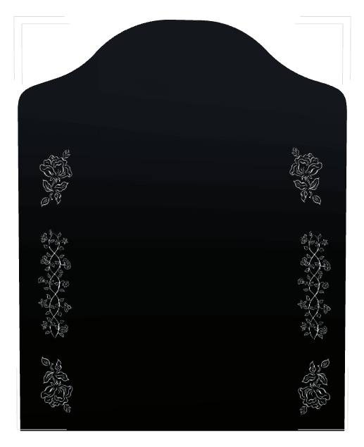 Laser-Etched Black Granite Headstone – Flower preview