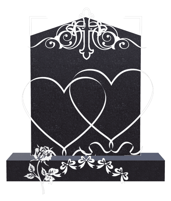Peak Traditional Engraved Headstone – Cross Flower preview