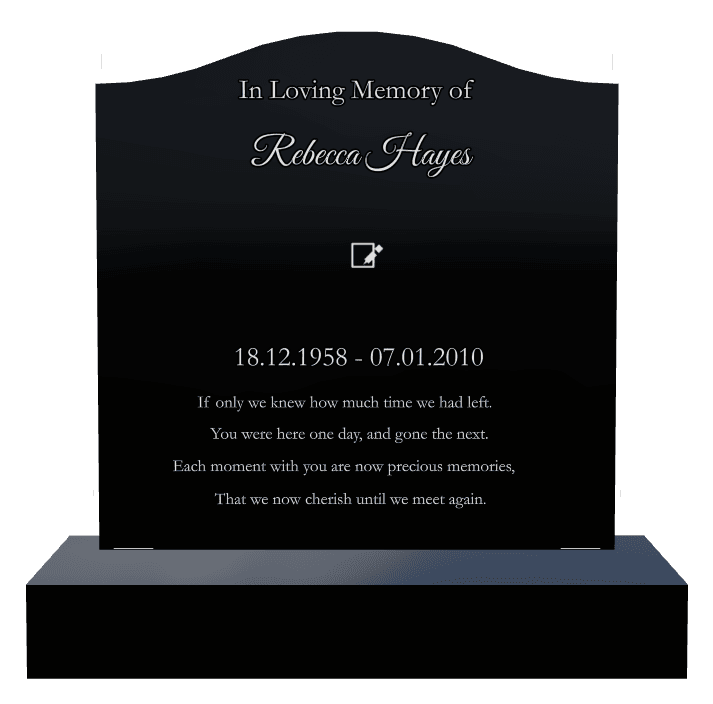 Serpentine Laser-Etched Black Granite Headstone – Until we Meet Again Headstone preview