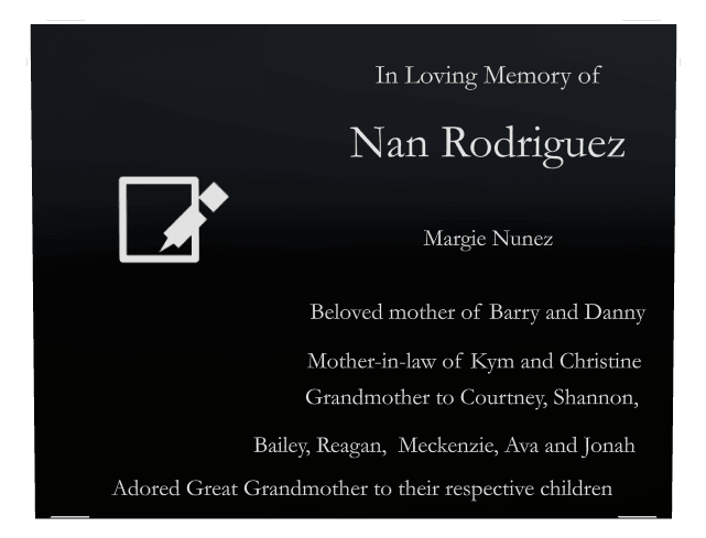 Rectangle (landscape) Laser-Etched Color Plaque – Mother Memorial preview