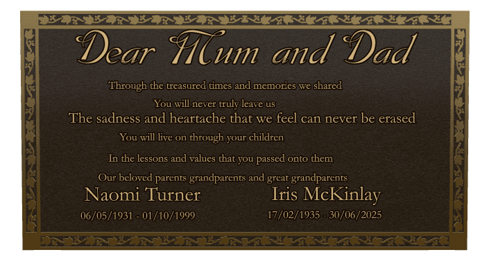 Rectangle (portrait) Bronze Plaque – Mother Memorial preview