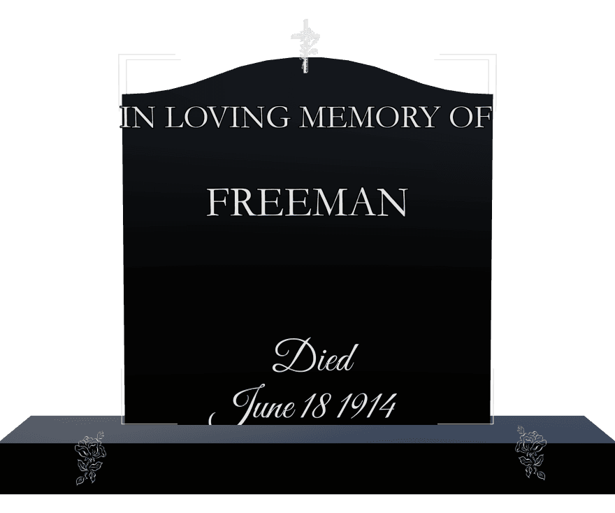 Serpentine Laser-Etched Black Granite Headstone – Gone But Not Forgotten preview