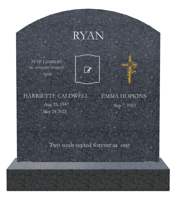 Curved Top Traditional Engraved Headstone – Military Veteran preview