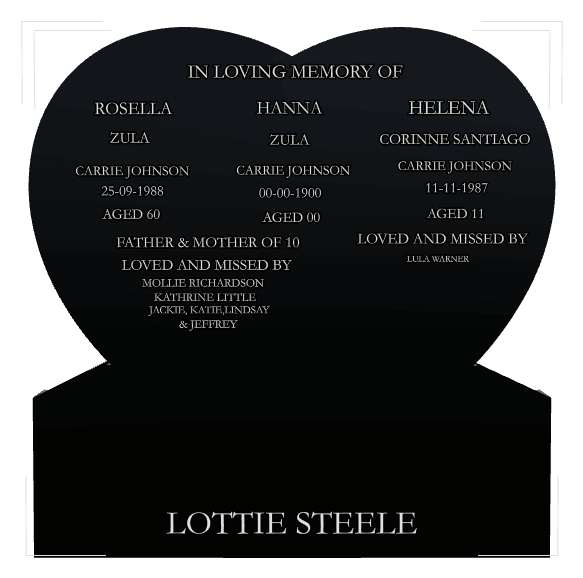 Heart Laser-Etched Black Granite Headstone – Mother Memorial preview