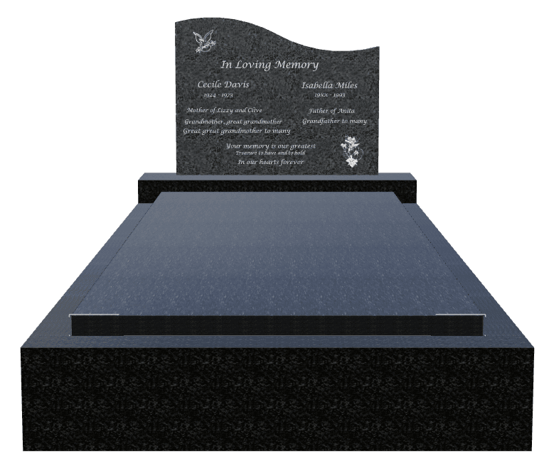Left Wave Traditional Engraved Monument – In Our Hearts Forever preview