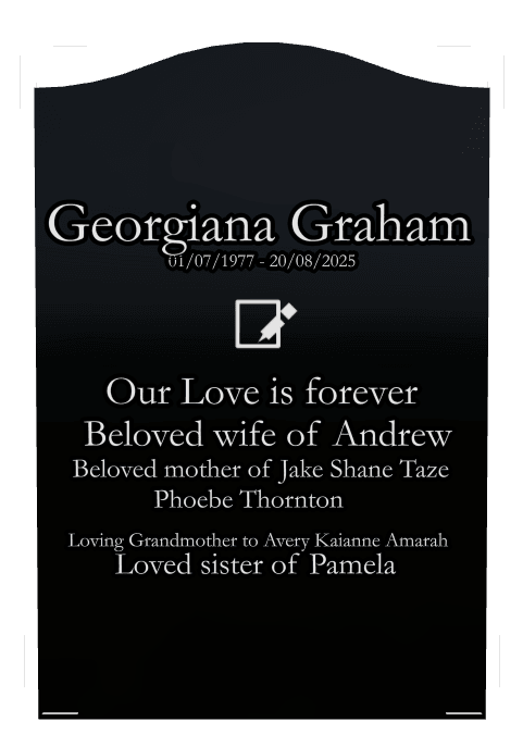 Serpentine Laser-Etched Black Granite Headstone – James preview