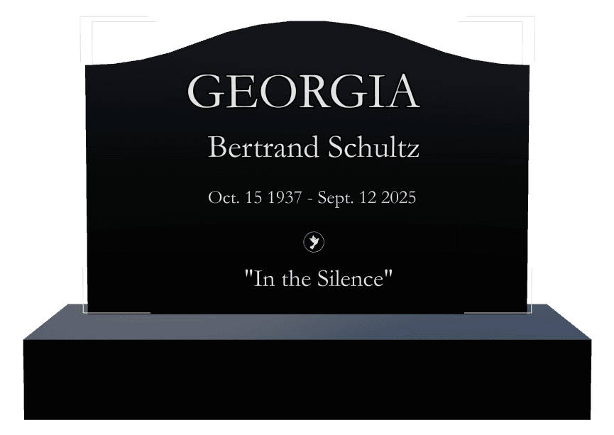 Serpentine Laser-Etched Black Granite Headstone – Dove preview