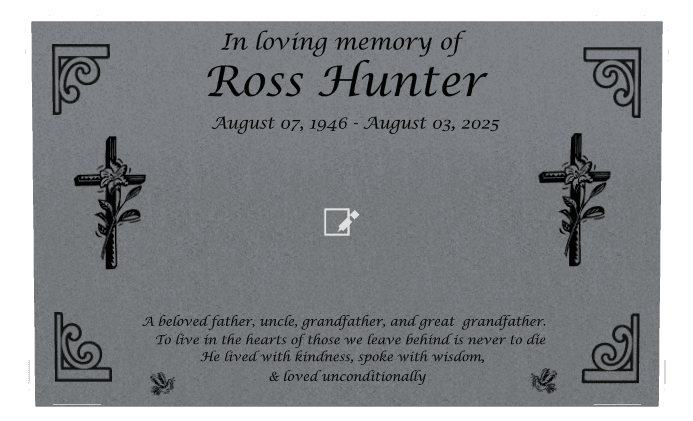 Square Traditional Engraved Headstone – In Loving Memory Headstone preview
