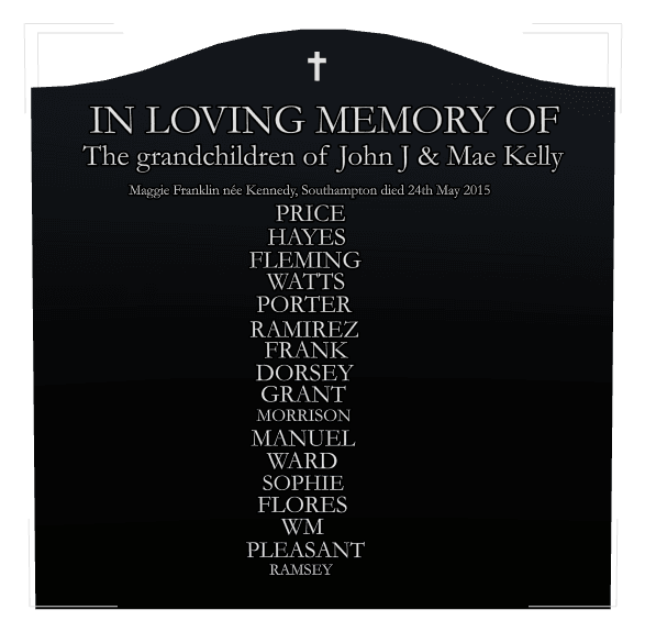 Serpentine Laser-Etched Black Granite Headstone – In Loving Memory preview