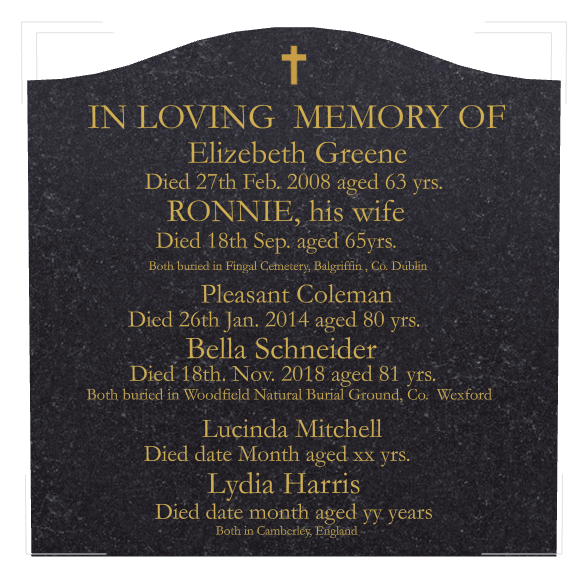 Serpentine Traditional Engraved Headstone – In Loving Memory preview