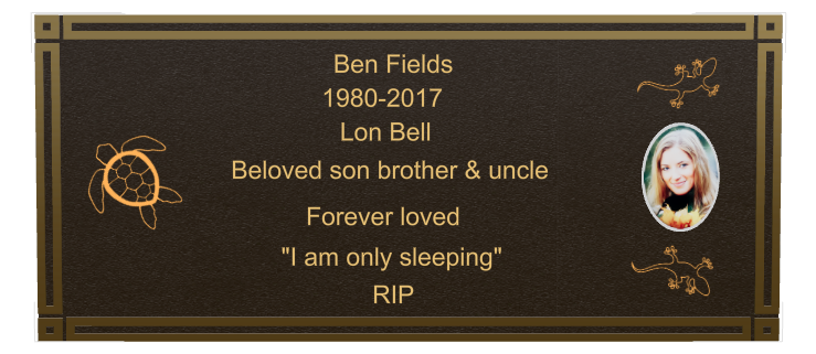 Son Memorial Bronze Plaque design preview