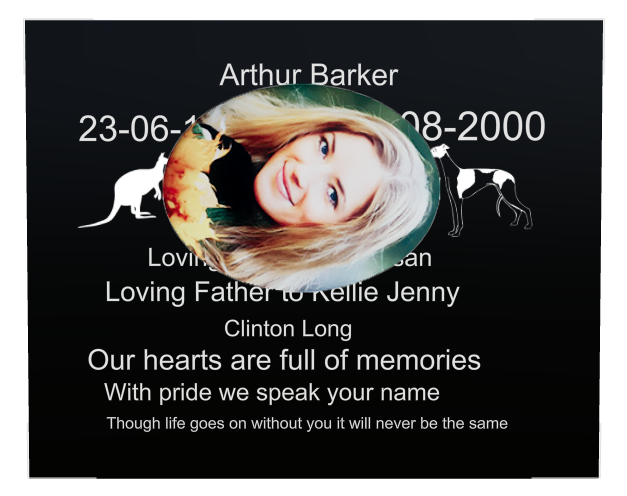 Husband Memorial Laser-Etched Colour Plaque design preview