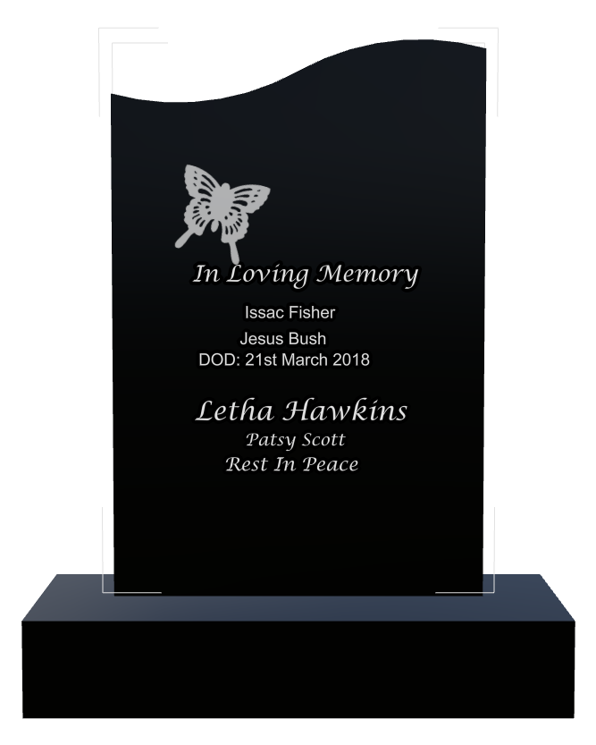 Rest In Peace Laser-Etched Black Granite Headstone design preview