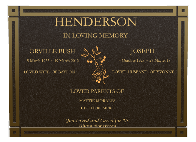 Biblical Memorial Bronze Plaque design preview