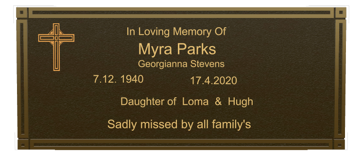 Daughter Memorial Bronze Plaque design preview