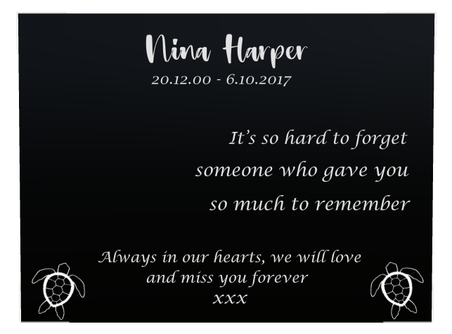 Memorial Laser-Etched Colour Plaque design preview