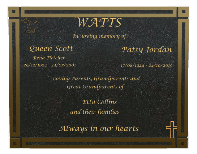 Religious Memorial Bronze Plaque design preview