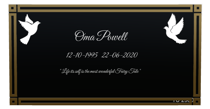 Dove Memorial Laser-Etched Colour Plaque design preview
