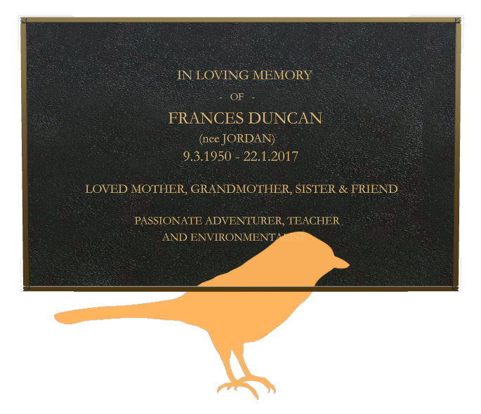 Mother Memorial Bronze Plaque design preview