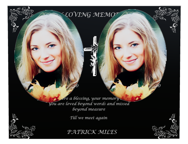 Religious Memorial Laser-Etched Colour Plaque design preview