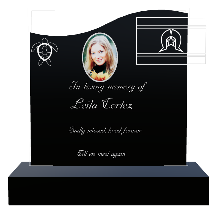 In Loving Memory Laser-Etched Black Granite Headstone design preview