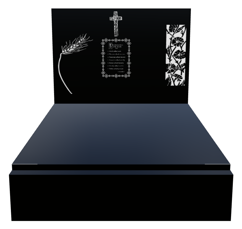 Memorial Laser-Etched Black Granite Monument design preview