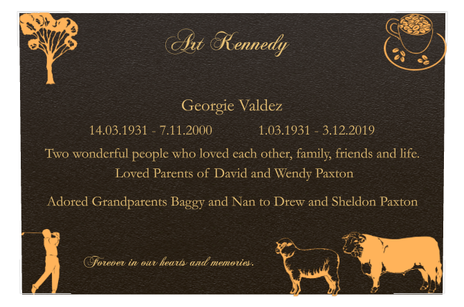 Memorial Bronze Plaque design preview