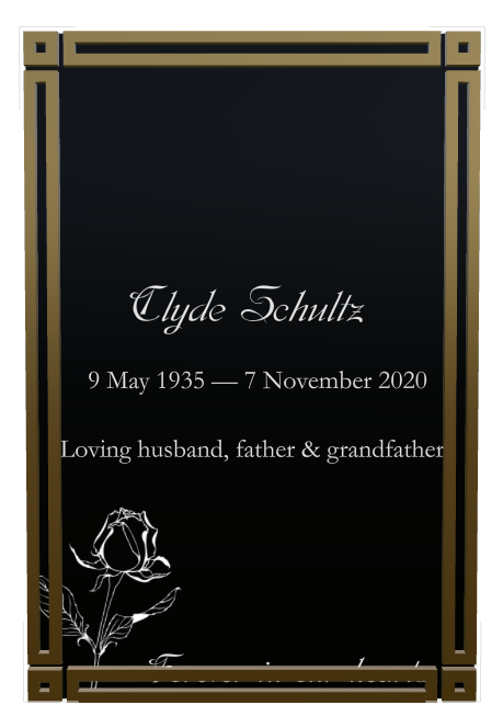 Husband Memorial Laser-Etched Colour Plaque design preview