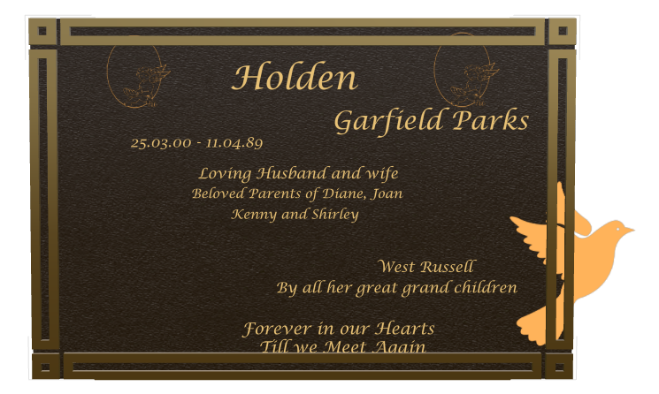 Husband Memorial Bronze Plaque design preview