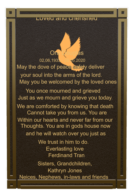 Religious Memorial Bronze Plaque design preview