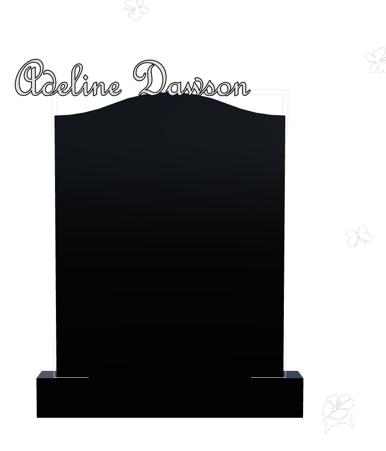 Daughter Memorial Laser-Etched Black Granite Headstone design preview