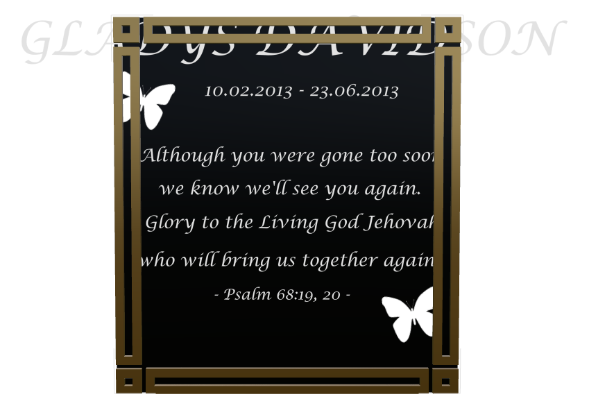 Biblical Memorial Laser-Etched Colour Plaque design preview