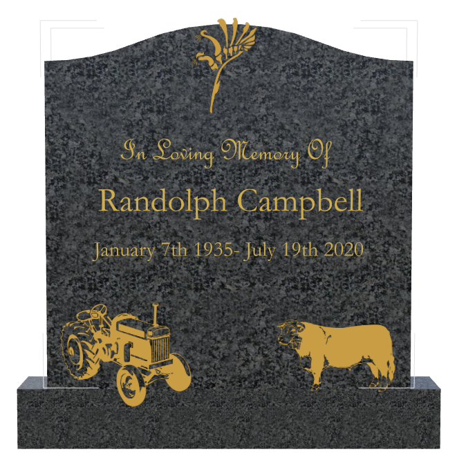 In Loving Memory Laser-Etched Black Granite Headstone design preview