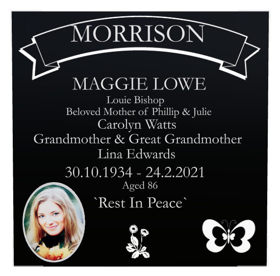 Wife Memorial Laser-Etched Colour Plaque design preview