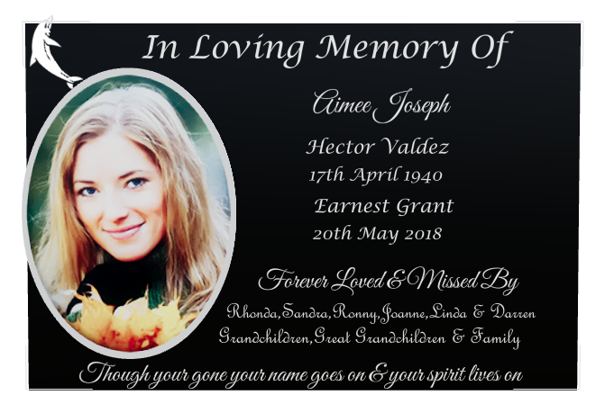 Religious Memorial Laser-Etched Colour Plaque design preview