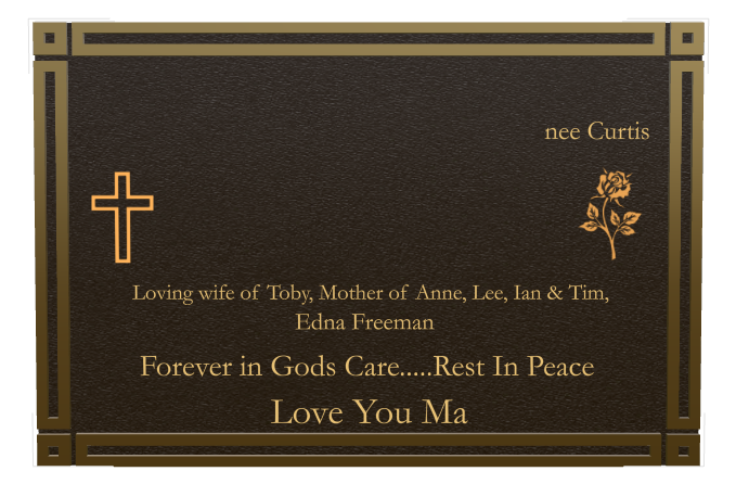 Wife Memorial Bronze Plaque design preview