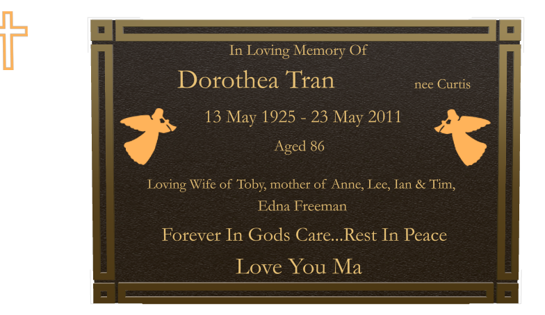 Wife Memorial Bronze Plaque design preview