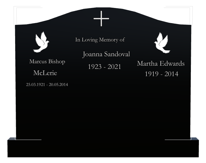 In Loving Memory Laser-Etched Black Granite Headstone design preview