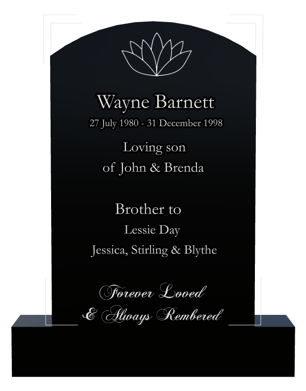 Biblical Memorial Laser-Etched Black Granite Headstone design preview