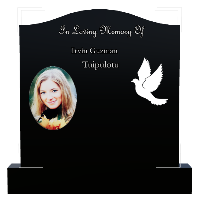 In Loving Memory Laser-Etched Black Granite Headstone design preview