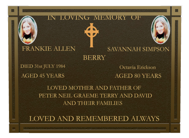 Mother Memorial Bronze Plaque design preview